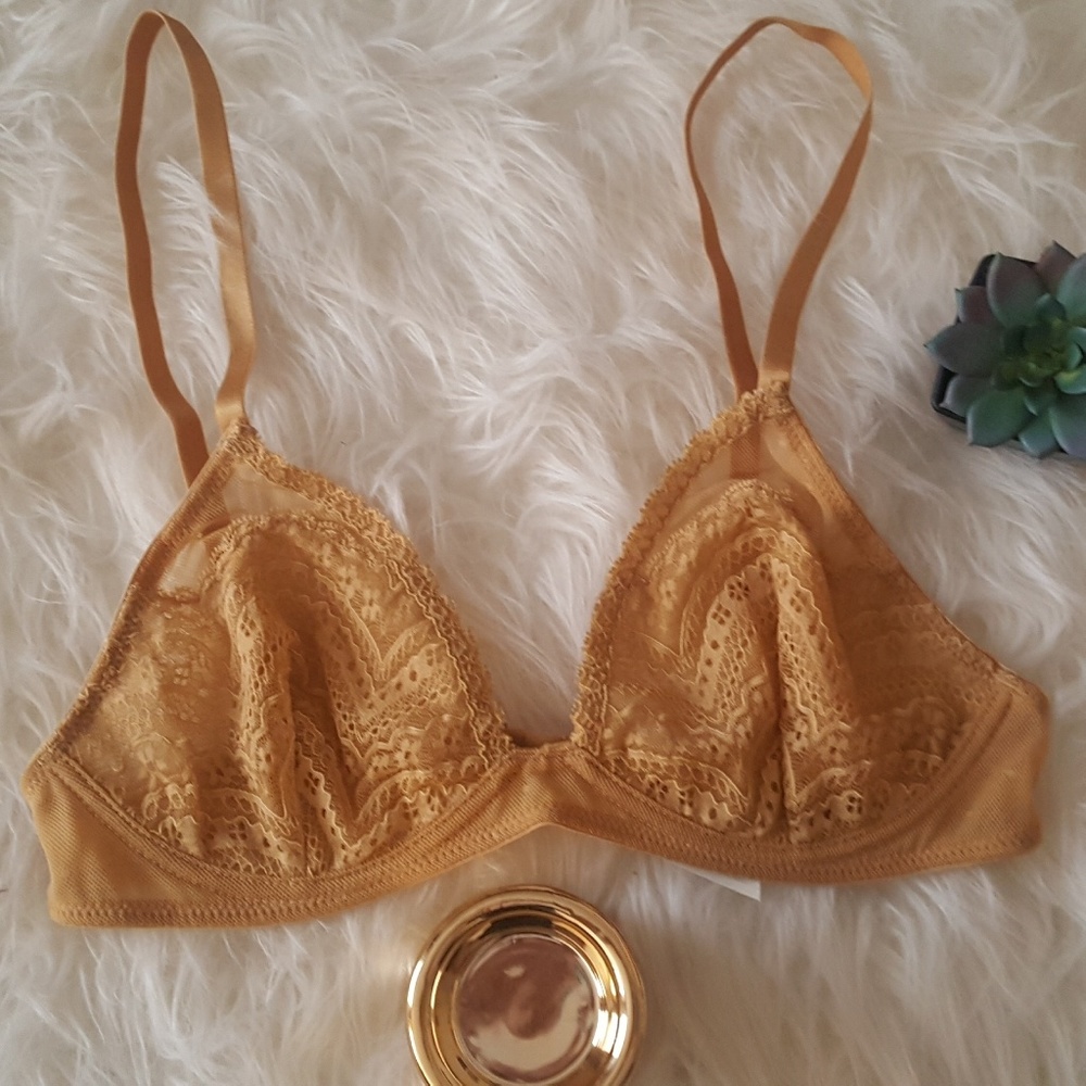 Tan/mustard intimately free people lace bra - Picture 1 of 3